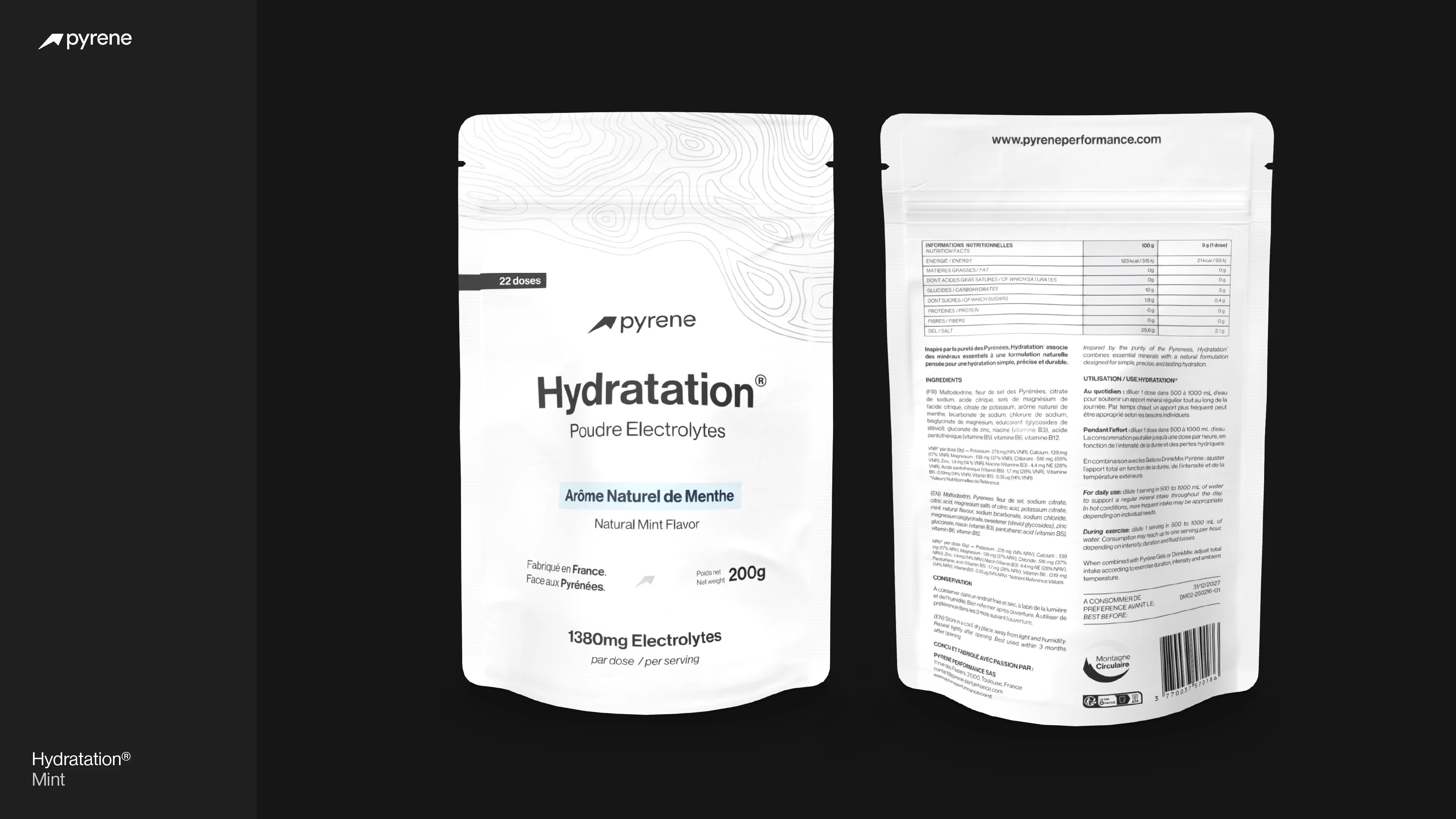 Pyrene® Flask 350ml réutilisable — détail logo embossé